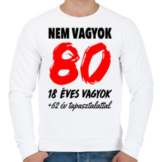 PRINTFASHION Nem vagyok 80! - Férfi pulóver - Fehér