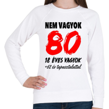 PRINTFASHION Nem vagyok 80! - Női pulóver - Fehér női pulóver, kardigán