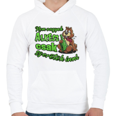 PRINTFASHION Nem vagyok alkesz csak szeretek inni - Férfi kapucnis pulóver - Fehér