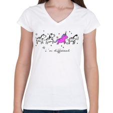 PRINTFASHION Nem vagyok átlagos - Női V-nyakú póló - Fehér női póló