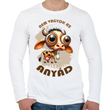 PRINTFASHION Nem vagyok az anyád - Férfi hosszú ujjú póló - Fehér férfi póló
