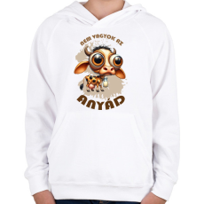 PRINTFASHION Nem vagyok az anyád - Gyerek kapucnis pulóver - Fehér