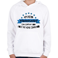 PRINTFASHION Nem vagyok főnökösködő - Gyerek kapucnis pulóver - Fehér gyerek pulóver, kardigán