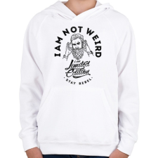 PRINTFASHION Nem vagyok furcsa - Gyerek kapucnis pulóver - Fehér gyerek pulóver, kardigán