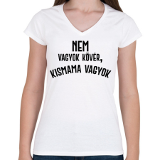 PRINTFASHION Nem vagyok kövér, terhes vagyok - Fekete - Női V-nyakú póló - Fehér női póló