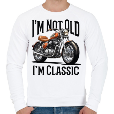 PRINTFASHION Nem  vagyok öreg, csak klasszikus - Férfi pulóver - Fehér férfi pulóver, kardigán