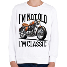 PRINTFASHION Nem  vagyok öreg, csak klasszikus - Gyerek pulóver - Fehér gyerek pulóver, kardigán
