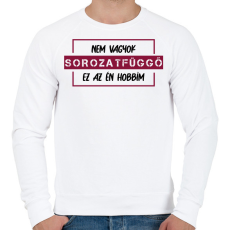 PRINTFASHION Nem vagyok sorozatfüggő - Férfi pulóver - Fehér