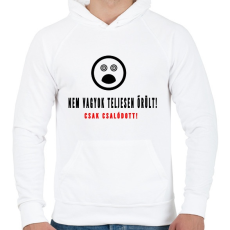 PRINTFASHION nem vagyok teljesen őrült - Férfi kapucnis pulóver - Fehér