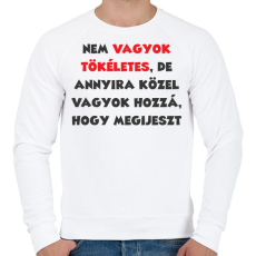PRINTFASHION Nem vagyok tökéletes, de... - Férfi pulóver - Fehér