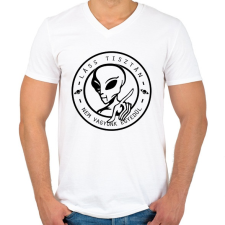 PRINTFASHION Nem Vagyunk Egyedül - Férfi V-nyakú póló - Fehér férfi póló