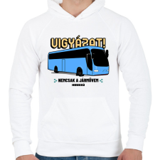 PRINTFASHION Nemcsak a járművem hosszú - Férfi kapucnis pulóver - Fehér férfi pulóver, kardigán