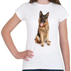 PRINTFASHION Német juhász kutyás póló - Női póló - Fehér