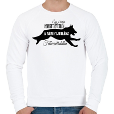 PRINTFASHION németjuhász - Férfi pulóver - Fehér férfi pulóver, kardigán