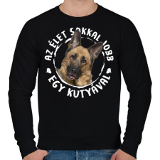 PRINTFASHION Németjuhász - Férfi pulóver - Fekete férfi pulóver, kardigán