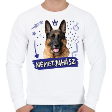 PRINTFASHION Németjuhász firka - Férfi pulóver - Fehér férfi pulóver, kardigán