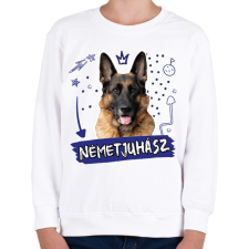PRINTFASHION Németjuhász firka - Gyerek pulóver - Fehér gyerek pulóver, kardigán