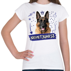 PRINTFASHION Németjuhász firka - Női póló - Fehér