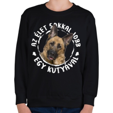 PRINTFASHION Németjuhász - Gyerek pulóver - Fekete