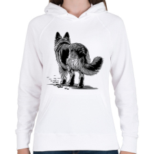 PRINTFASHION Németjuhász / Kutya / Kutyás rajz - Női kapucnis pulóver - Fehér női pulóver, kardigán