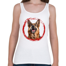 PRINTFASHION németjuhász kutyus - Női atléta - Fehér női trikó