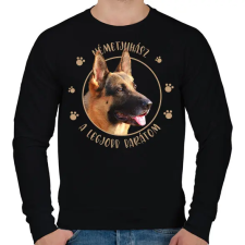 PRINTFASHION Németjuhász - Legjobb barátom - Férfi pulóver - Fekete férfi pulóver, kardigán