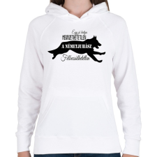 PRINTFASHION németjuhász - Női kapucnis pulóver - Fehér női pulóver, kardigán