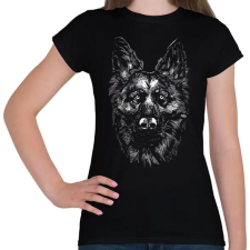 PRINTFASHION Németjuhász - Női póló - Fekete női póló