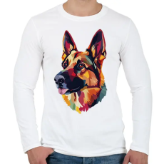 PRINTFASHION Németjuhász Portré - Férfi hosszú ujjú póló - Fehér