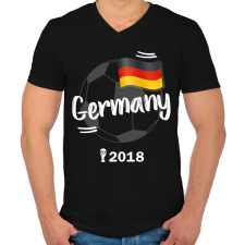 PRINTFASHION Németország - Férfi V-nyakú póló - Fekete férfi póló