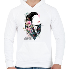 PRINTFASHION Nemzetközi nőnap - Férfi kapucnis pulóver - Fehér női pulóver, kardigán