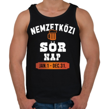 PRINTFASHION Nemzetközi sörnap - Fehér - Férfi atléta - Fekete atléta, trikó