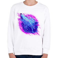 PRINTFASHION Neon farkas - Gyerek pulóver - Fehér