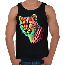 PRINTFASHION Neon gepárd  - Férfi atléta - Fekete