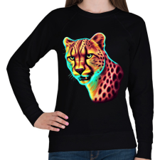 PRINTFASHION Neon gepárd  - Női pulóver - Fekete női pulóver, kardigán