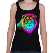 PRINTFASHION Neon oroszlán  - Női atléta - Fekete női trikó