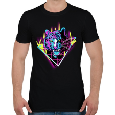 PRINTFASHION Neon tigris - Férfi póló - Fekete férfi póló