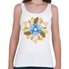 PRINTFASHION Népi motívumos mandala - Női atléta - Fehér női trikó