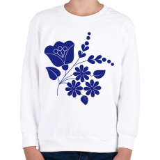PRINTFASHION Népművészeti minta - Gyerek pulóver - Fehér