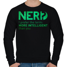 PRINTFASHION Nerd - Férfi pulóver - Fekete