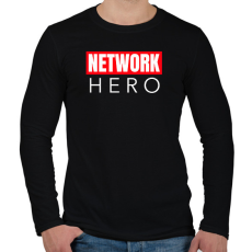 PRINTFASHION NETWORK HERO - Férfi hosszú ujjú póló - Fekete