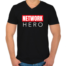 PRINTFASHION NETWORK HERO - Férfi V-nyakú póló - Fekete férfi póló