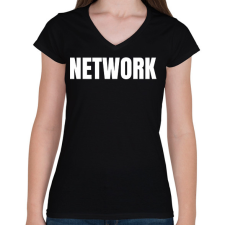 PRINTFASHION NETWORK - Női V-nyakú póló - Fekete női póló