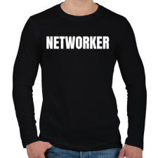PRINTFASHION NETWORKER - Férfi hosszú ujjú póló - Fekete férfi póló