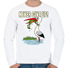 PRINTFASHION Never Give Up! - Férfi pulóver - Fehér