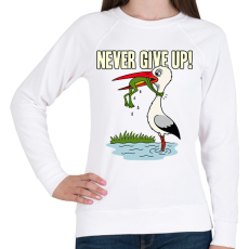PRINTFASHION Never Give Up! - Női pulóver - Fehér