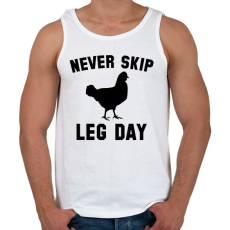 PRINTFASHION Never Skip Leg Day - Férfi atléta - Fehér