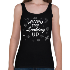 PRINTFASHION Never stop looking up (white) - Női atléta - Fekete