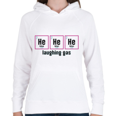 PRINTFASHION Nevető gáz - Női kapucnis pulóver - Fehér