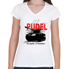 PRINTFASHION Névtelen - Női V-nyakú póló - Fehér